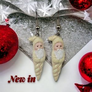Santa Claus Resin Earrings Holiday Christmas